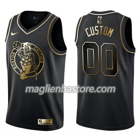 Maglia NBA Boston Celtics Personalizzate Nike Nero Golden Edition Swingman - Uomo
